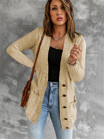 Cozy Textured Cardigan - Taupe