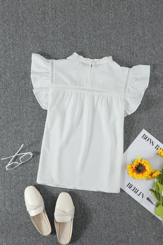 Flutter Sleeve Top - White