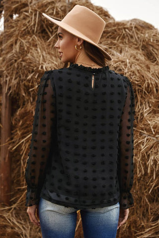 Swiss Dot Black Top