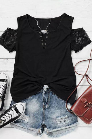 Cold Shoulder Top - Black