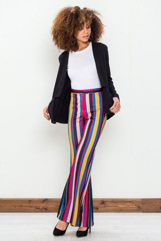 Striped Women’s Pants - Rainbow