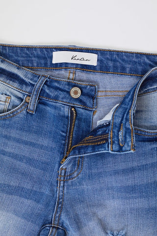 Kan Can Distressed Ankle Skinny Jeans