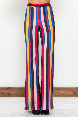 Striped Women’s Pants - Rainbow