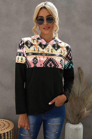 Aztec Hoodie - Pastel and Black