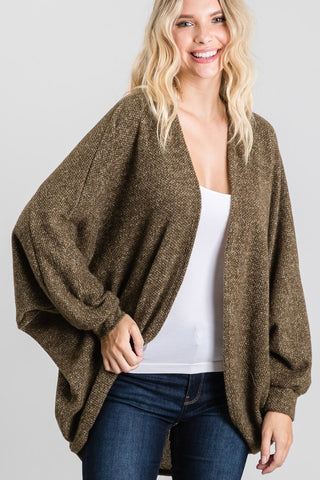 Ultra Soft Dolman Sleeve Cardigan - Olive