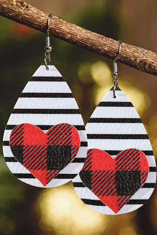 Striped Valentine Earrings - Free Gift with Every $50 Spent