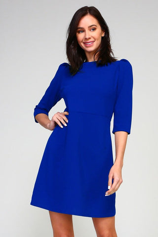 Half Sleeve Mini Dress - Royal