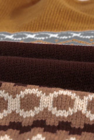 Fair Isle Sweater - Brown and Rust