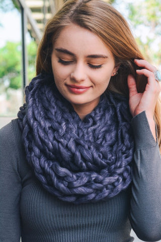 Chunky Knit Infinity Scarf - 3 colors