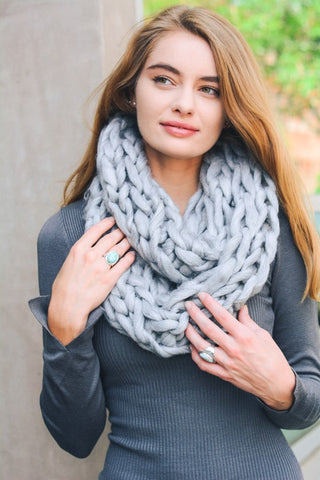 Chunky Knit Infinity Scarf - 3 colors