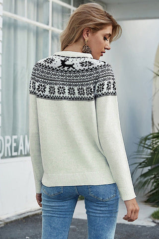 Reindeer Sweater - White