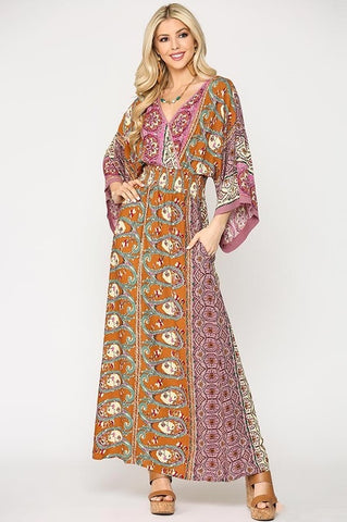 Enchanted Night Boho Maxi Dress - Rose