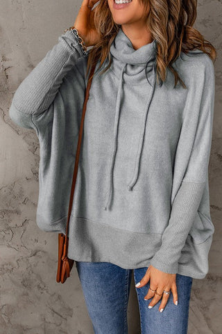 Cozy Gray Cowl Neck Top - Gray