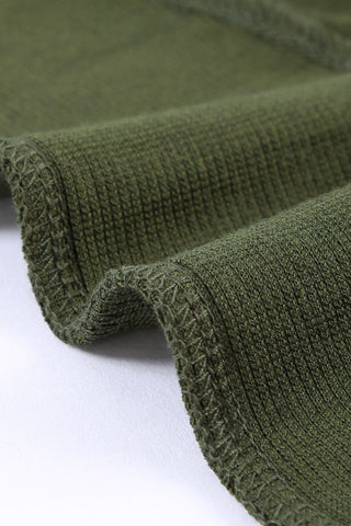 Fall Staple Tunic Sweatshirt with Ribbing - Olive Green