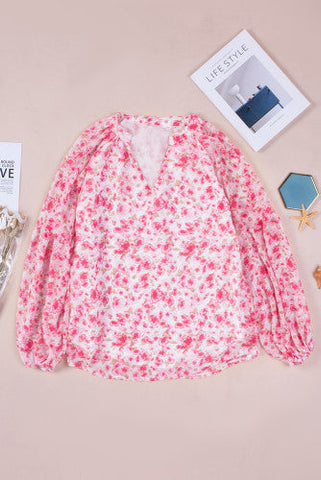 Floral Pullover Blouse - Pink