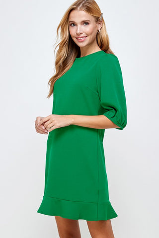 Ruffle Dress - Green