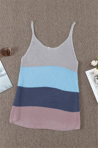 Sweater Knit Color Block Tank