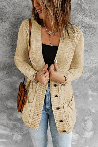 Cozy Textured Cardigan - Taupe