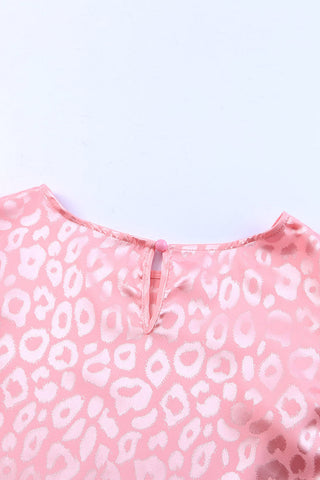 Ruffle Sleeve Silky Top - Pink