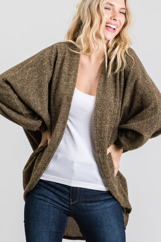 Ultra Soft Dolman Sleeve Cardigan - Olive