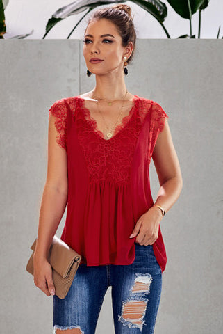 Lace Top - Red