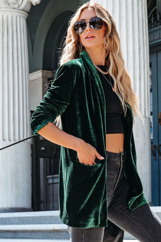 Velour Blazer - Green
