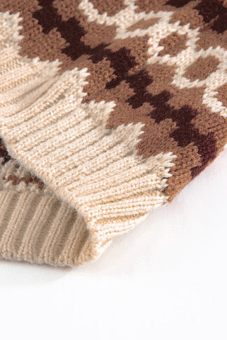 Fair Isle Sweater - Brown and Rust