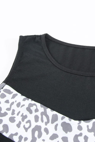 Cold Shoulder Black Leopard Top