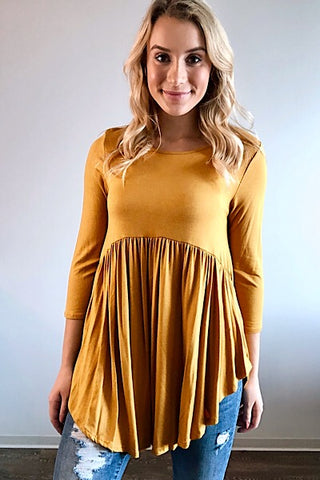 Mustard Babydoll Top