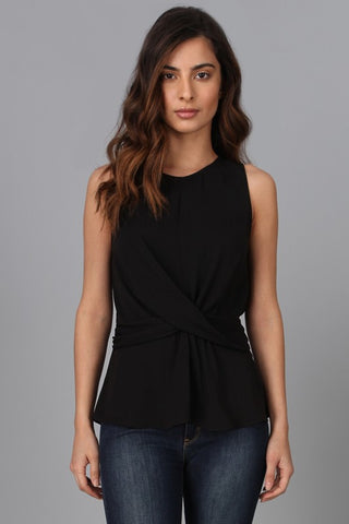 Twisted Waist Peplum Top - Salmon