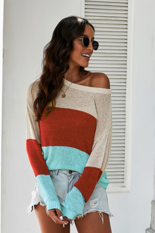 Color Block Lightweight Sweater