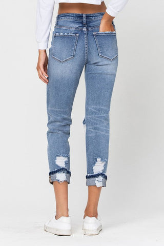 Flying Monkey Stretch Distressed Boyfriend Jeans