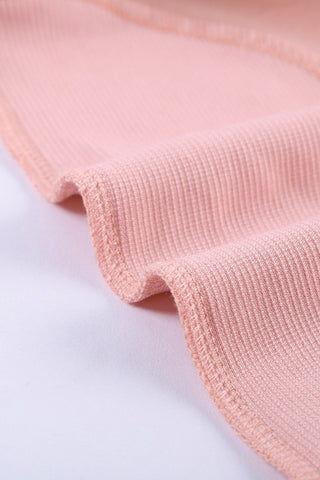 Fall Staple Tunic Sweatshirt with Ribbing - Pink
