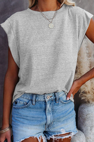 Cap Sleeve Summer Tee - Heather Gray