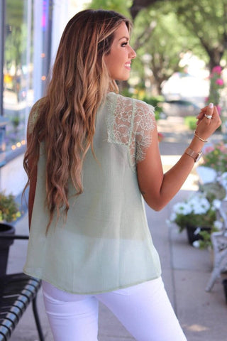 Lace Top - Sage