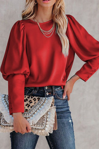 Button Cuff Top - Red