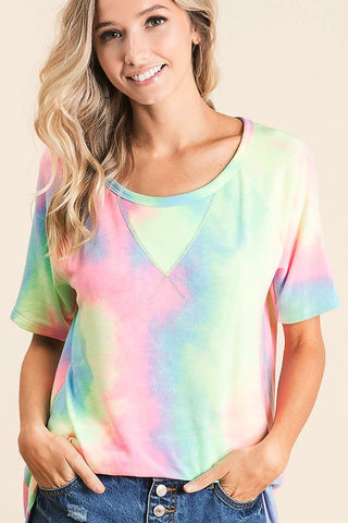 Tie Dye Short Sleeve Sweatshirt