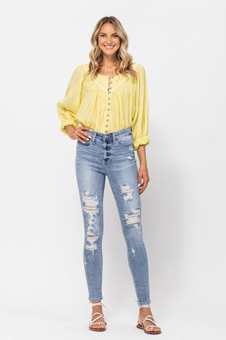 Judy Blue Splash Destroyed Skinny Jeans -