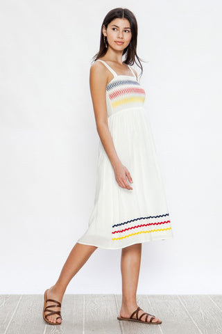 Embroidered Sundress - Off White