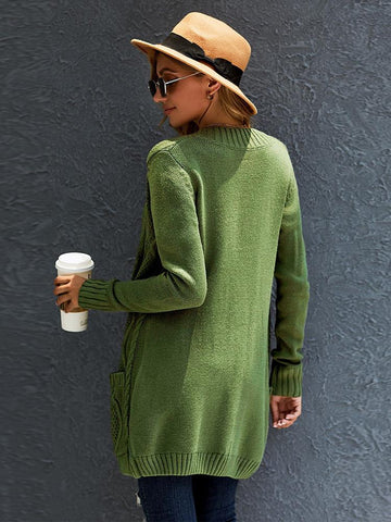 Cozy Textured Cardigan - Green