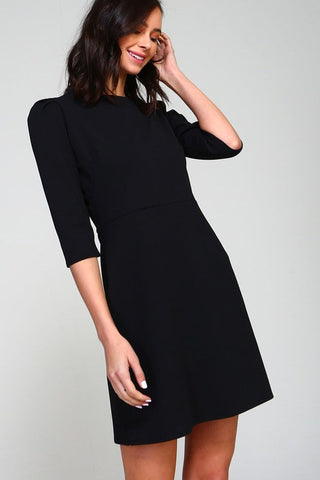 Half Sleeve Mini Dress - Black