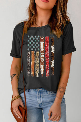 Colorful Flag Print Top