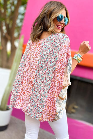 Colorful Cape Style Blouse