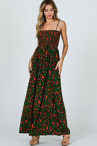 Petunia Print Sundress - Tomato