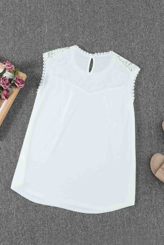 Knit Lace Summer Top - White