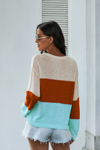 Color Block Lightweight Sweater