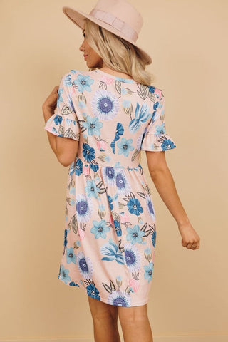 Spring Flair Dress - Peach