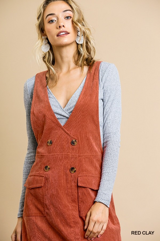 Corduroy Jumper - Red Clay