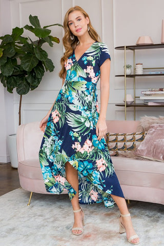 Palm High Low Maxi Dress