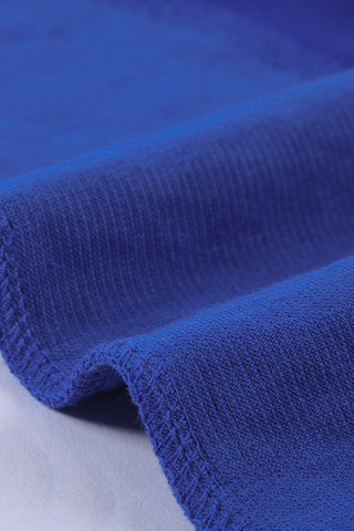 Fall Staple Tunic Sweatshirt with Ribbing - Blue